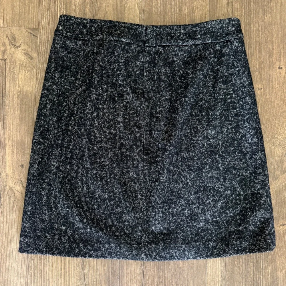 DKNY Tweed Mini Skirt Womens 12 Grey Wool Blend A-Line Academia Goth Luxury